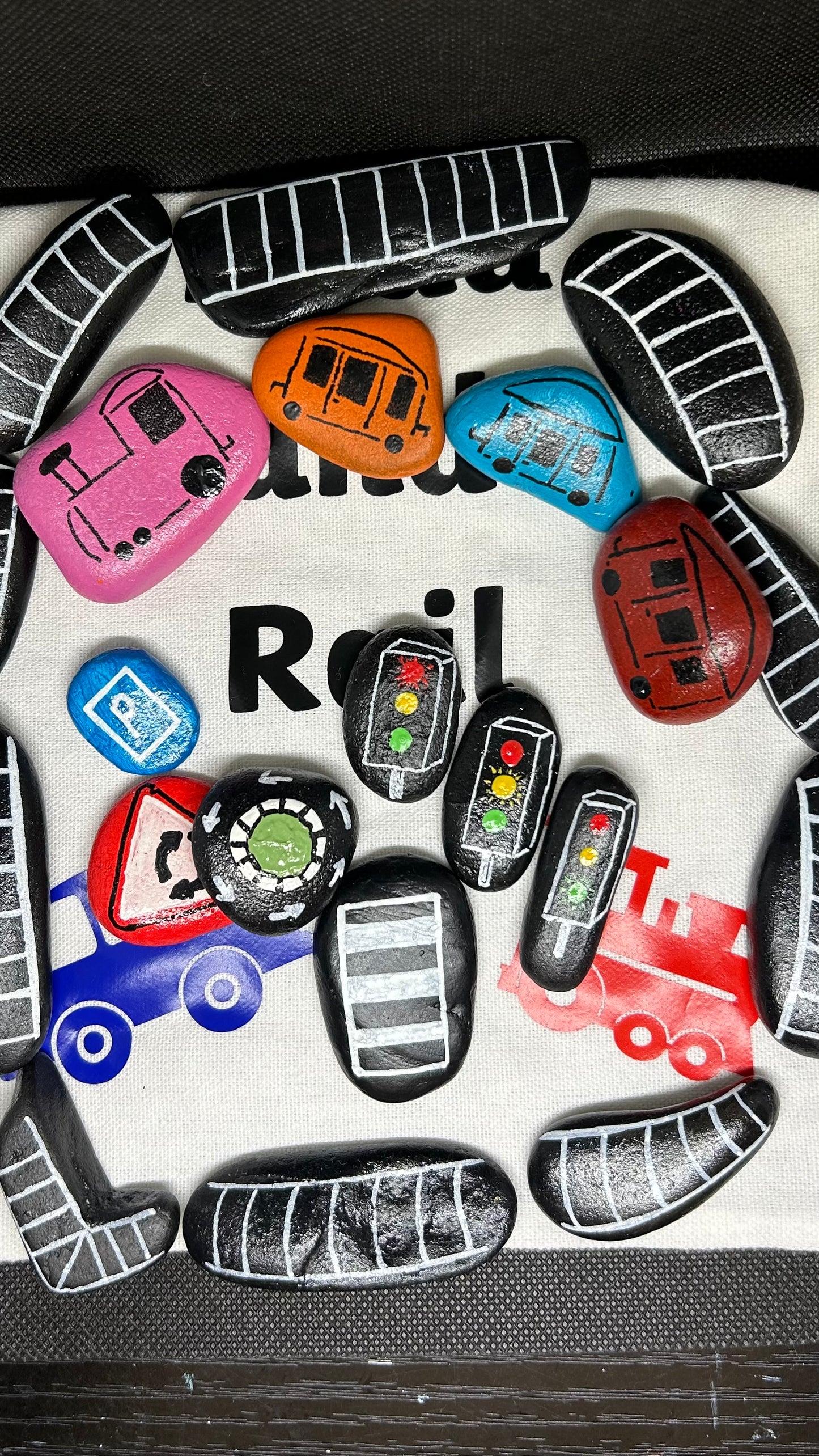 Road and rail pebbles