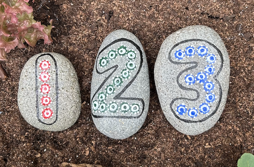 "Numbered Nature" — Hand-Painted Pebble Set